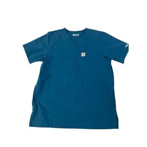 Carhartt Womens Force Multi Pocket V-Neck‎ Scrub Modern Fit Stretch Top Sz SM